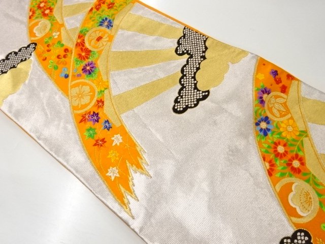 JAPANESE KIMONO / FUKURO OBI / SINGLE-WHEEL CART PATTERN WEAVE